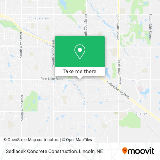 Sedlacek Concrete Construction map
