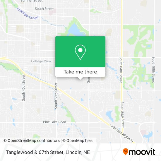 Tanglewood & 67th Street map