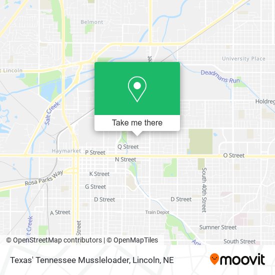 Mapa de Texas' Tennessee Mussleloader