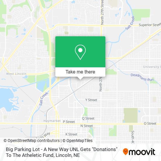 Big Parking Lot - A New Way UNL Gets "Donations" To The Atheletic Fund map