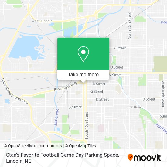 Mapa de Stan's Favorite  Football Game Day Parking Space