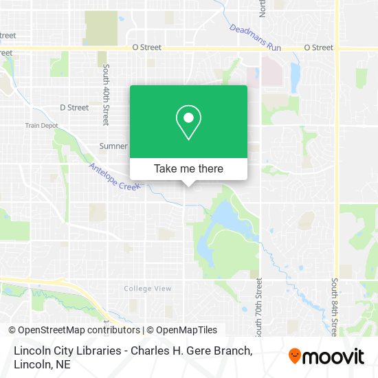 Lincoln City Libraries - Charles H. Gere Branch map