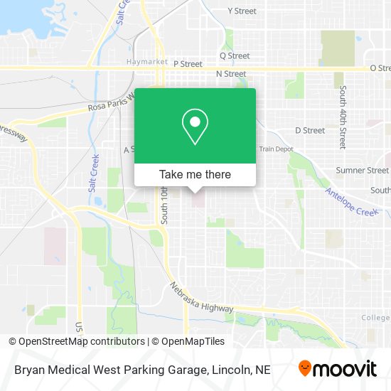 Bryan Medical West Parking Garage map