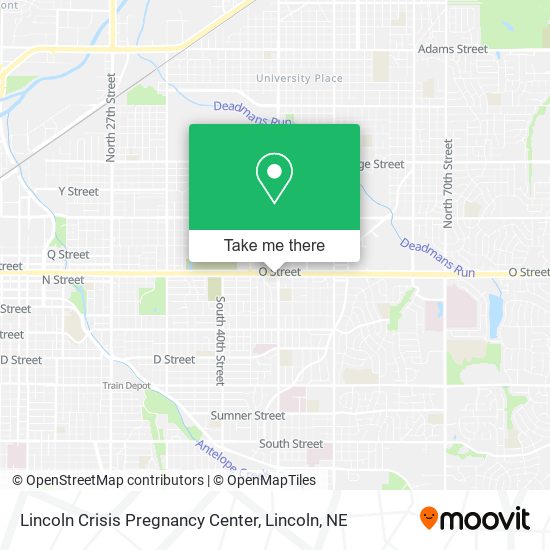 Lincoln Crisis Pregnancy Center map