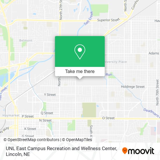 Mapa de UNL East Campus Recreation and Wellness Center