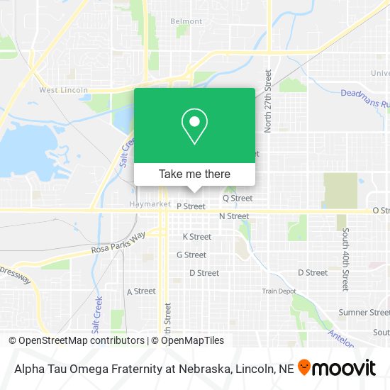 Alpha Tau Omega Fraternity at Nebraska map