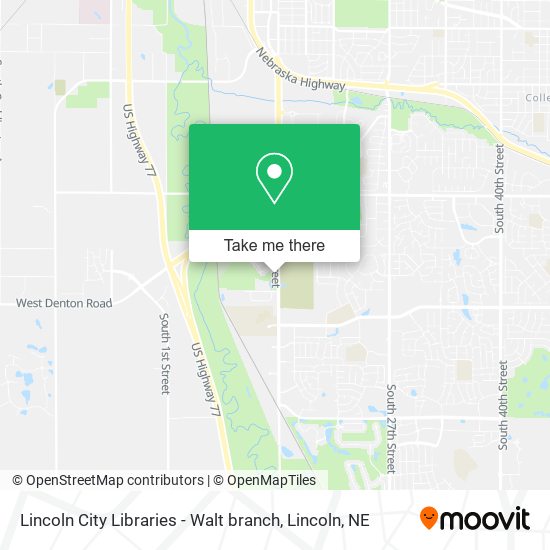 Mapa de Lincoln City Libraries - Walt branch