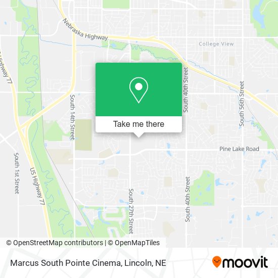 Marcus South Pointe Cinema map