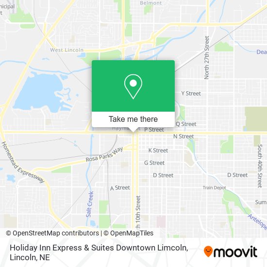 Holiday Inn Express & Suites Downtown Limcoln map