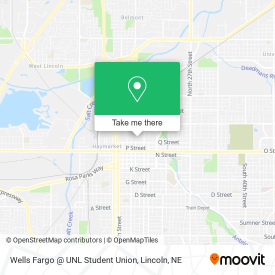 Mapa de Wells Fargo @ UNL Student Union