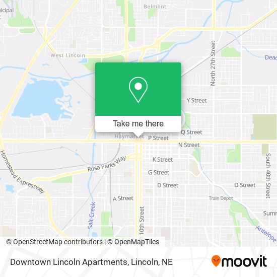 Mapa de Downtown Lincoln Apartments