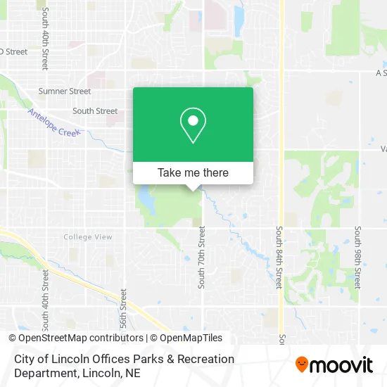 City of Lincoln Offices Parks & Recreation Department map