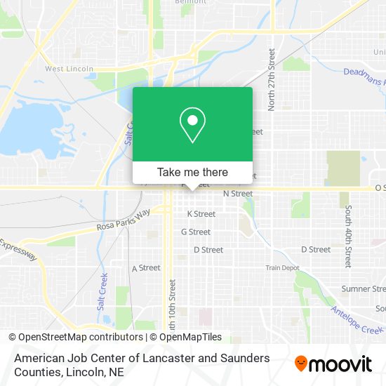 American Job Center of Lancaster and Saunders Counties map