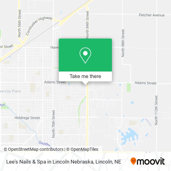 Lee's Nails & Spa in Lincoln Nebraska map
