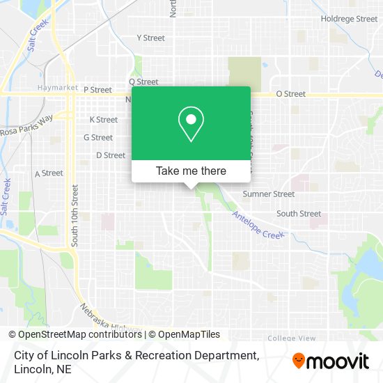 City of Lincoln Parks & Recreation Department map
