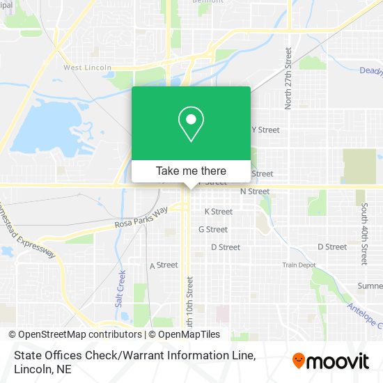 Mapa de State Offices Check / Warrant Information Line