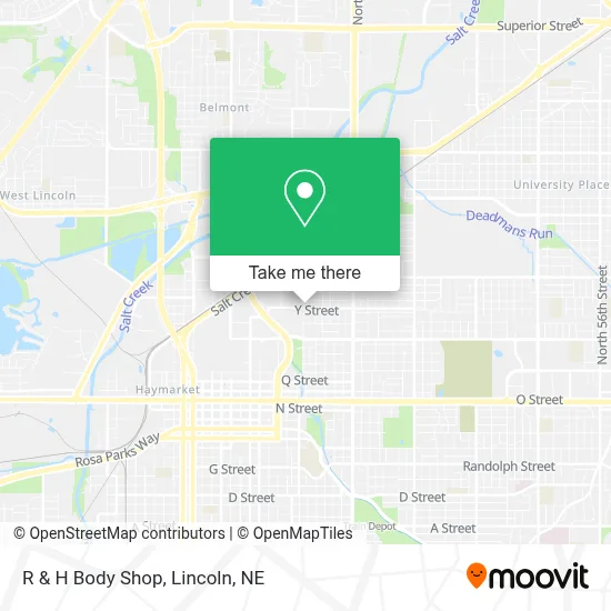 R & H Body Shop map