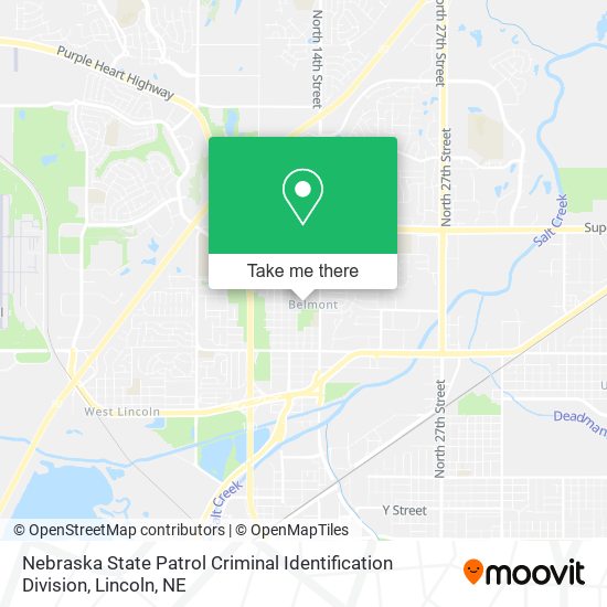 Nebraska State Patrol Criminal Identification Division map