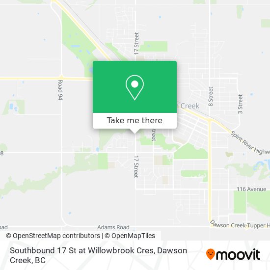 Southbound 17 St at Willowbrook Cres map