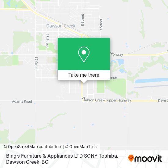 Bing's Furniture & Appliances LTD SONY Toshiba map