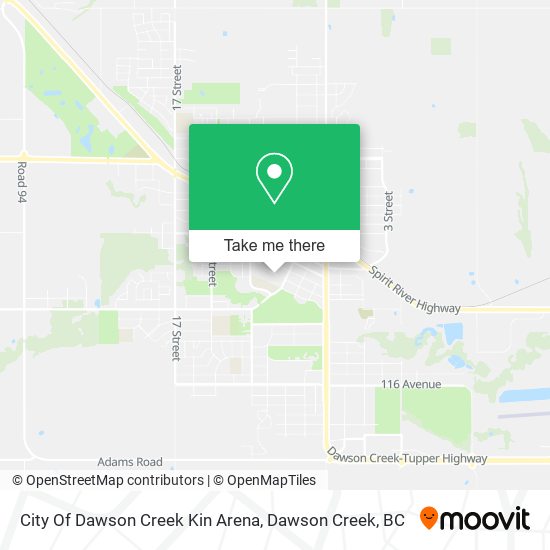 City Of Dawson Creek Kin Arena map