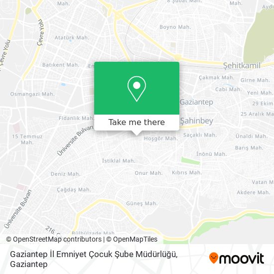 Gaziantep İl Emniyet Çocuk Şube Müdürlüğü map