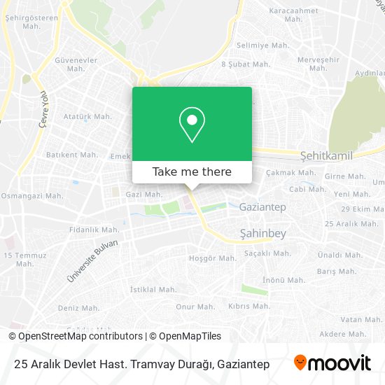 25 Aralık Devlet Hast. Tramvay Durağı map