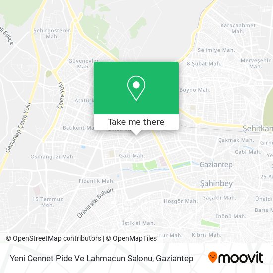 Yeni Cennet Pide Ve Lahmacun Salonu map
