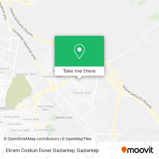 Ekrem Coskun Doner Gaziantep map