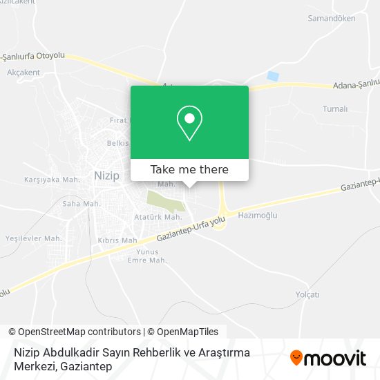 Nizip Abdulkadir Sayın Rehberlik ve Araştırma Merkezi map