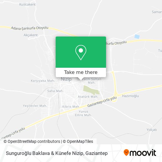 Sunguroğlu Baklava & Künefe Nizip map