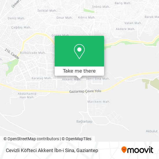 Cevizli Köfteci Akkent İbn-i Sina map