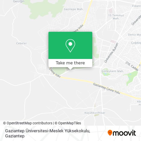 Gaziantep Üniversitesi-Meslek Yüksekokulu map