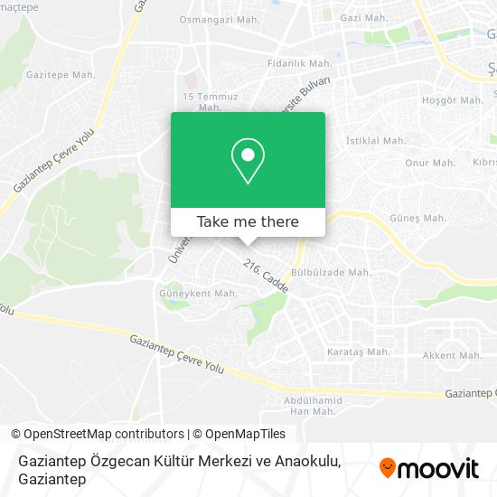 Gaziantep Özgecan Kültür Merkezi ve Anaokulu map