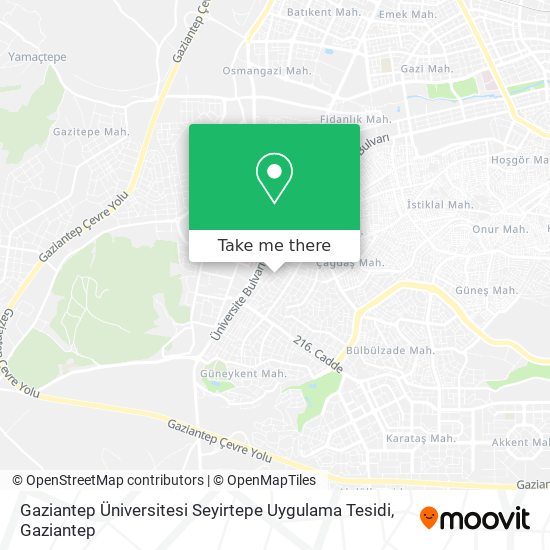 Gaziantep Üniversitesi Seyirtepe Uygulama Tesidi map