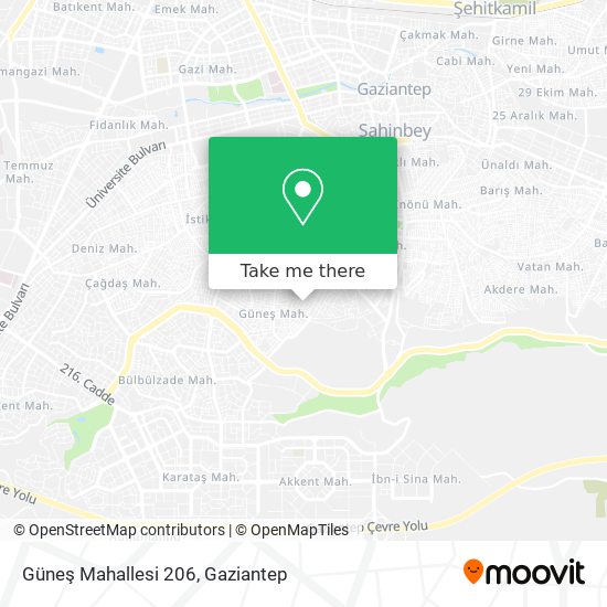 Güneş Mahallesi 206 map