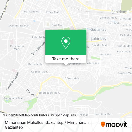 Mimarsinan Mahallesi Gaziantep / Mimarsinan map