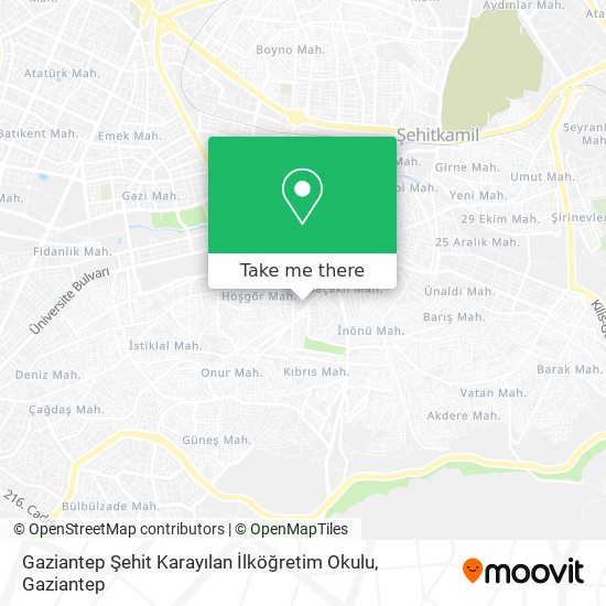 Gaziantep Şehit Karayılan İlköğretim Okulu map