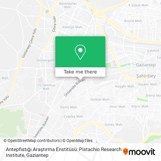 Antepfıstığı Araştırma Enstitüsü: Pistachio Research Institute map