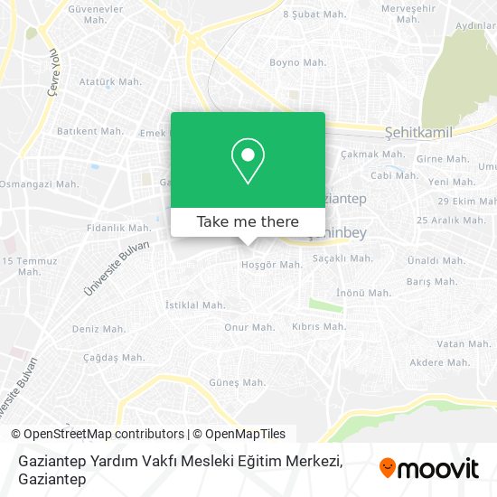 Gaziantep Yardım Vakfı Mesleki Eğitim Merkezi map