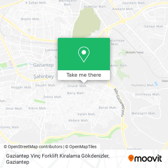 Gaziantep Vinç Forklift Kiralama Gökdenizler map