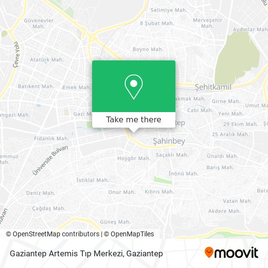 Gaziantep Artemis Tıp Merkezi map
