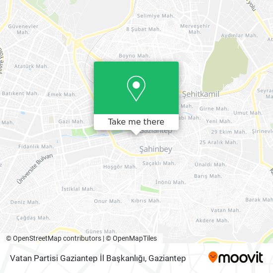 Vatan Partisi Gaziantep İl Başkanlığı map