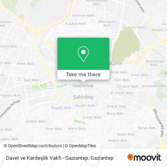 Davet ve Kardeşlik Vakfı - Gaziantep map