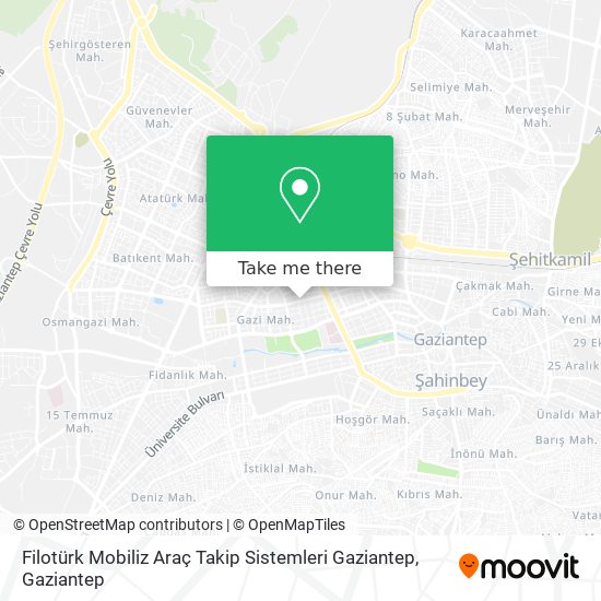 Filotürk Mobiliz Araç Takip Sistemleri Gaziantep map