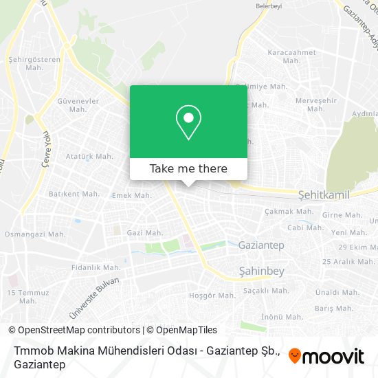 Tmmob Makina Mühendisleri Odası - Gaziantep Şb. map