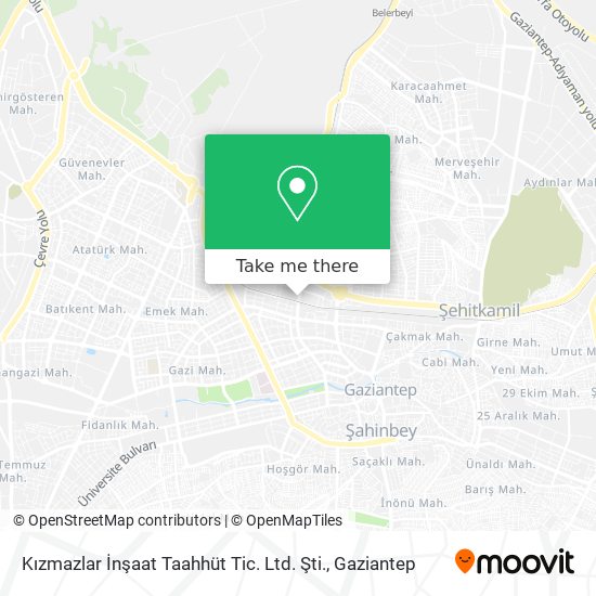 Kızmazlar İnşaat Taahhüt Tic. Ltd. Şti. map