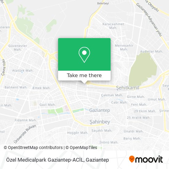 Özel Medicalpark Gaziantep-ACİL map