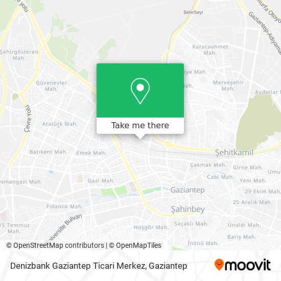 Denizbank Gaziantep Ticari Merkez map