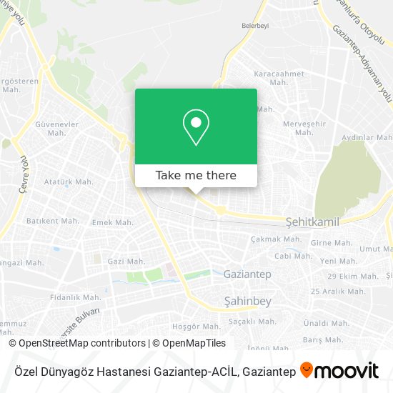 Özel Dünyagöz Hastanesi Gaziantep-ACİL map